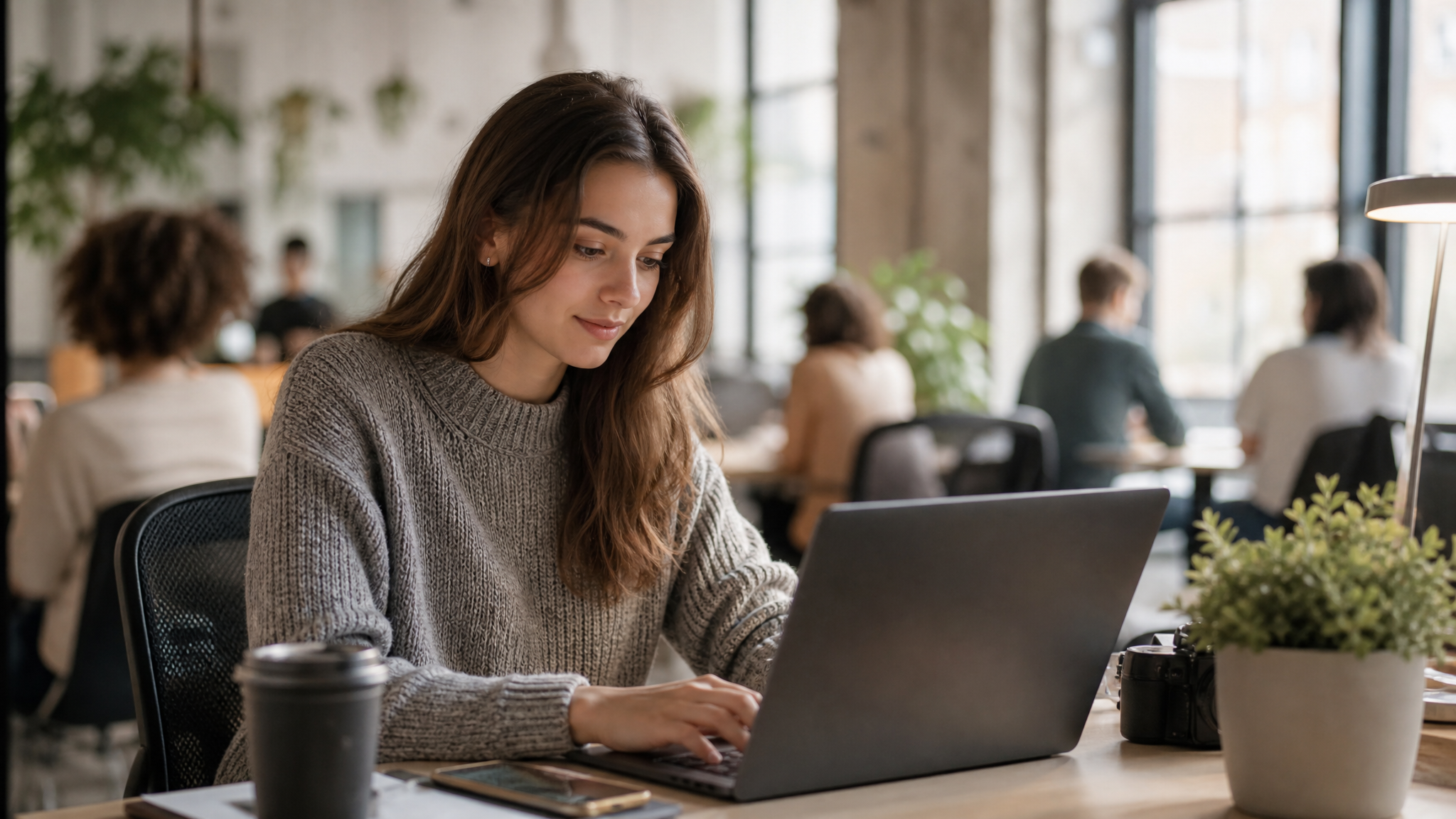 Community manager au travail sur les réseaux sociaux devant plusieurs écrans