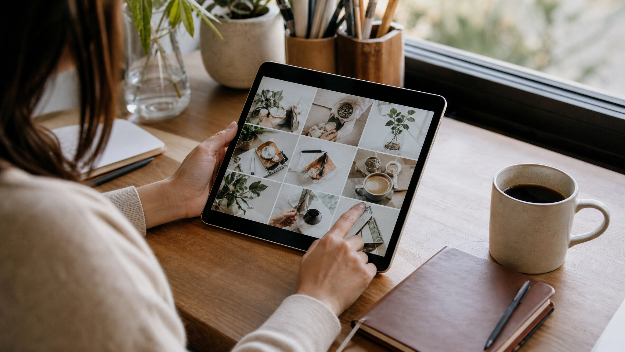 Tableau de bord d'une stratégie Instagram avec calendrier éditorial et formats de contenu