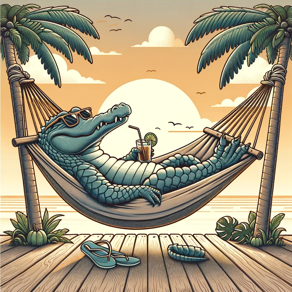 Alligator qui se relaxe